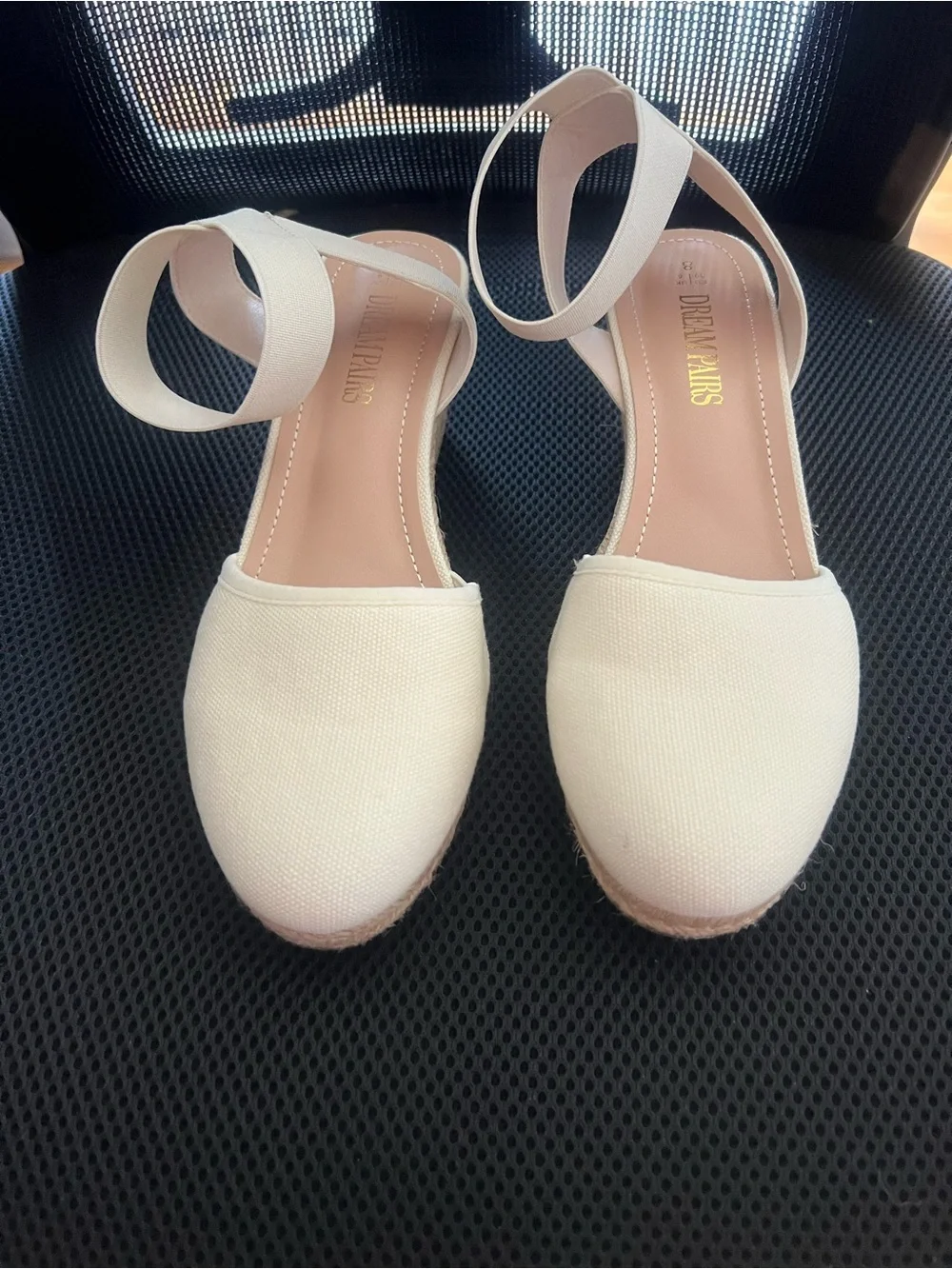 Dream Pairs Cream Ankle-Strap Espadrille